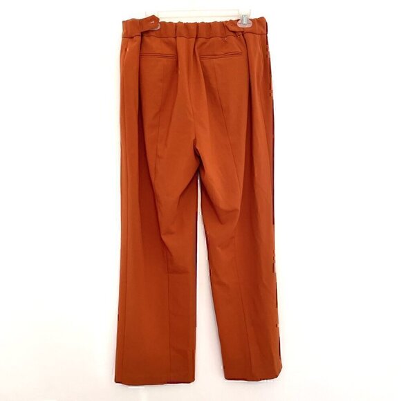 CALVIN KLEIN Plus Size Lux Highline Pants Orange High Waisted Pleated Cropped ?? - Picture 9 of 14